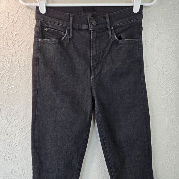 Mother Skinny Ankle Jeans Size 25 Black Denim High Rise Stretchy Casual Classic - Picture 5 of 14